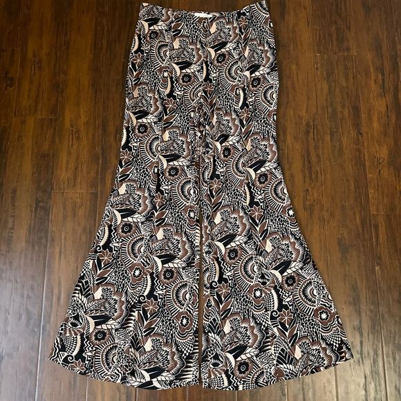 NWOT ANTHROPOLOGIE Printed Drapey Flare / Wide Leg Pants Multicolor - Picture 9 of 15